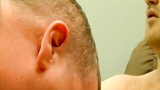 Horny gay guy dick spanks fat ass before wanking up to cum