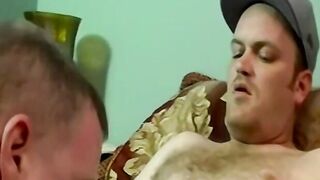 Horny gay guy dick spanks fat ass before wanking up to cum