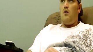 Horny gay guy dick spanks fat ass before wanking up to cum