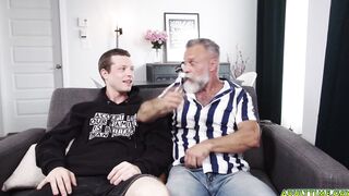 Stepdad giving his stepson a few pointers