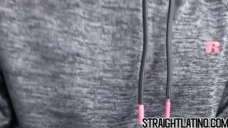 Shy Latino jock drilled hard doggystyle for huge cumshot