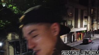 Tatooed str8 Latino jock fucked bareback after sucking cock