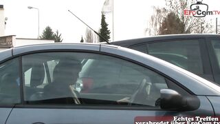 German street casting with a blonde bimbo