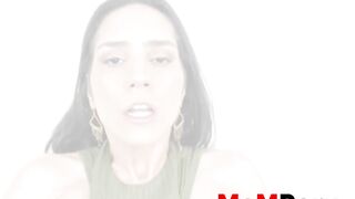 Slim stepmom Tia Cyrus has landstrip hair pussy pounded POV