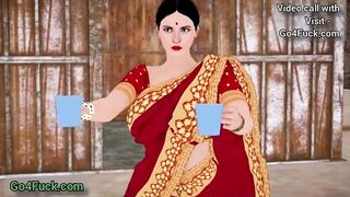Desi Lady Restaurant Owner Fucked By Two Labores Boy Threesome Sex