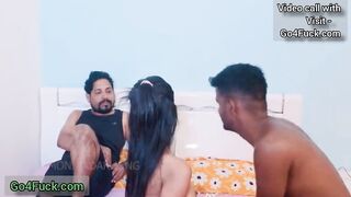 Indian Hot Sanjana Girlfriend With Boyfriend Sharing Sex Friend Threesome Sex