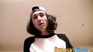Straight skater dude Sean Johansen wanks his fat meat