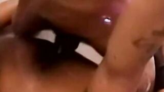 Young black amateur barebacks fat mature man with his BBC
