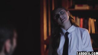 The priest gives in and agrees to fuck Belle in the ass