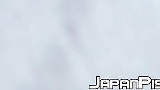 Pissing fetish Japanese babes caught red handed in public