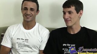 Straight stud and homosexual take turn blowing each other