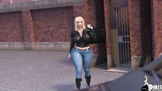 Biker Milf jerks off step son after being released from