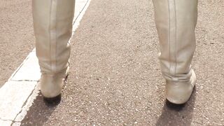 Boots And leather Wearing English Bimbo