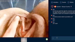 spanish masturbate soak cunt chastity dick cage anal tease