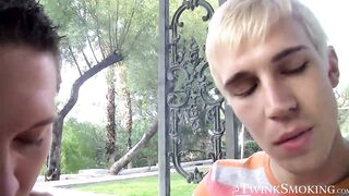 Hardcore smoking and outdoor ass fucking by young Ryan Connors and sexy Patrick Kenne