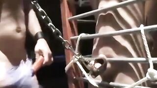 Poor submissive dude Chet Walker takes the painful heavy chain tugging his meat
