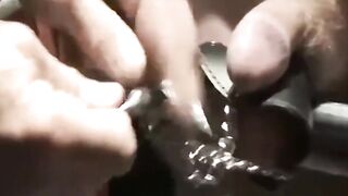 Poor submissive dude Chet Walker takes the painful heavy chain tugging his meat