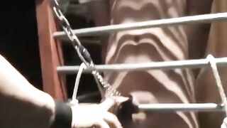 Poor submissive dude Chet Walker takes the painful heavy chain tugging his meat
