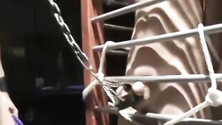 Poor submissive dude Chet Walker takes the painful heavy chain tugging his meat