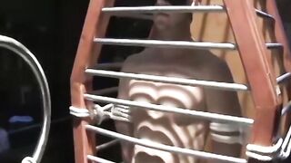 Poor submissive dude Chet Walker takes the painful heavy chain tugging his meat