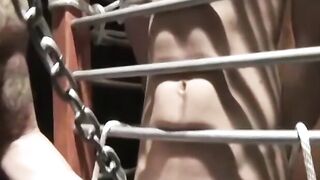 Poor submissive dude Chet Walker takes the painful heavy chain tugging his meat