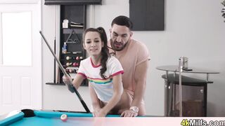 Playing pool with beautifl MILF Freya