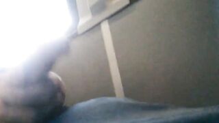 Str8 Big-Cock Hunk Strokes on the Bus