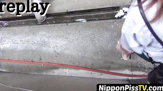 Shaggy pussy asian angels stowed away camera close up pissing