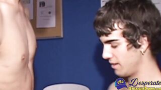 Handsome homo bends lover over and fucks him vigorously