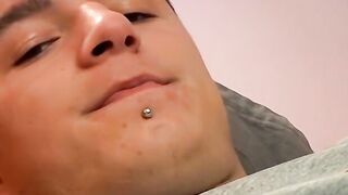 Milky cum releasing and a chill smoking by teen Pedro