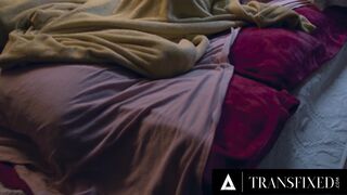 TRANSFIXED - Ladyboy Eighteen Erica Cherry Lets Her Cis BFF Play With Her Penis During Sleepover w/ CUMMED