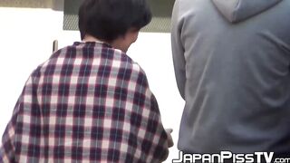 Beautiful Japanese amateurs pissing on kinky hidden camera