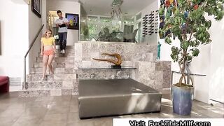 Abby Adams fucks the landscaper while parent