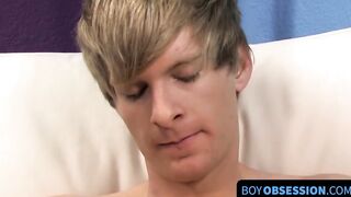 Before dick stroking and cupping a young man plays the guitar