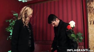 Bondage blonde mom tasting cock