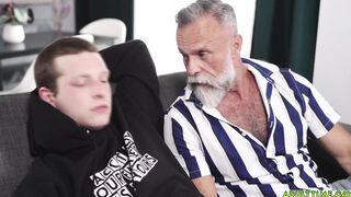 Stepdad teaching his stepson how to fuck