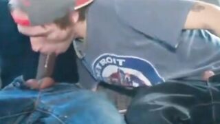 Interracial Bareback Fuck in a Car with a Cute Boy