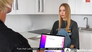A blonde who's eager to have a taste