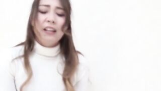 Oriental adolescent absorbs her undies and the floor with piss