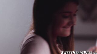 Horny stepmom Silvia Saige fingered hard young Adria Rea on the pool table