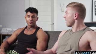 Matthew and Kenzo jerking off side by side