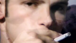 Hot Chad flexed every muscle while puffing his red cig