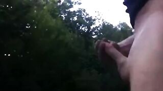 Outdoor Handjob for a Big-Cocked Hunk