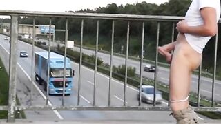 Outdoor Handjob for a Big-Cocked Hunk