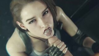 Jill Valentine- sloppy blowjob