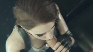 Jill Valentine- sloppy blowjob