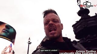 German tourist pick up blonde long boobs hoe inside london