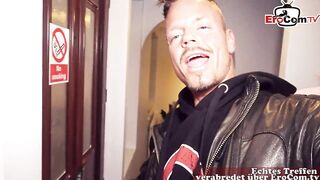 German tourist pick up blonde long boobs hoe inside london