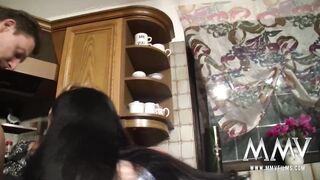 Euro MILF lesbians sharing a penis