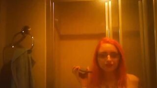 Red Head babe films her own sex experience
